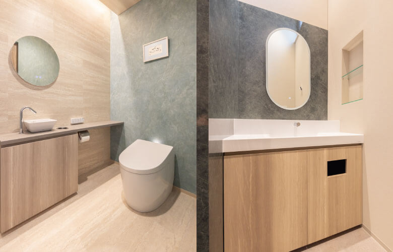 お手洗い&パウダーコーナー